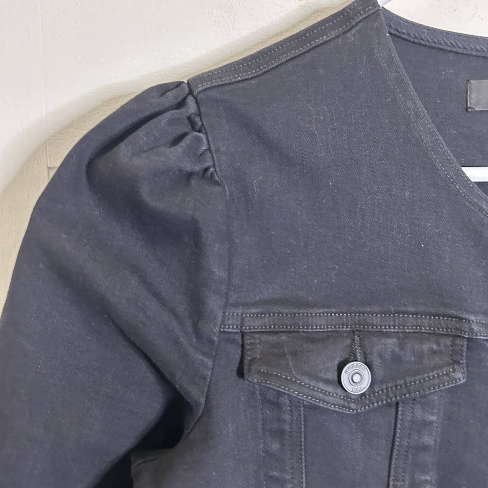 HUDSON Puff Sleeve Denim Jumpsuit One-Piece Washed Black Size Medium - Picture 9 of 13